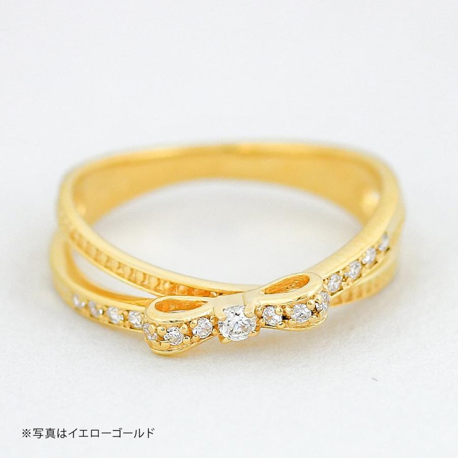 指輪 ダイヤモンド リング レディース シンプル k18 イエローゴールド ホワイトゴールド ピンクゴールド 天然ダイヤモンド ファッションリング 日本製の画像