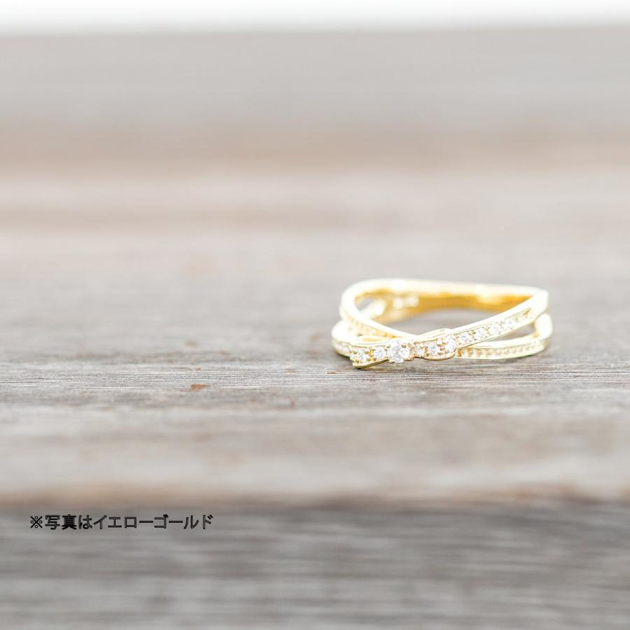 指輪 ダイヤモンド リング レディース シンプル k18 イエローゴールド ホワイトゴールド ピンクゴールド 天然ダイヤモンド ファッションリング 日本製の画像