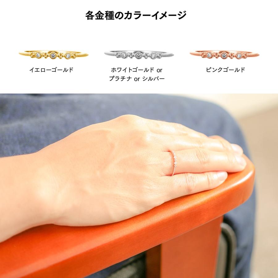 指輪 ダイヤモンド リング レディース シンプル k10 イエローゴールド ホワイトゴールド ピンクゴールド 極細リング 天然ダイヤモンド 日本製 プレゼント ギフトの画像