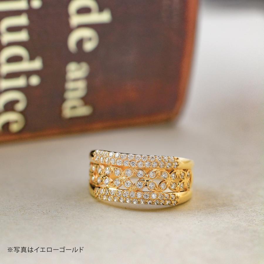 指輪 ダイヤモンド リング レディース シンプル k10 イエローゴールド ホワイトゴールド ピンクゴールド 天然ダイヤモンド ファッションリング 日本製の画像
