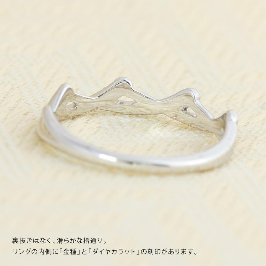 指輪 ダイヤモンド リング レディース シンプル k18 イエローゴールド ホワイトゴールド ピンクゴールド 天然ダイヤモンド ファッションリング 日本製の画像