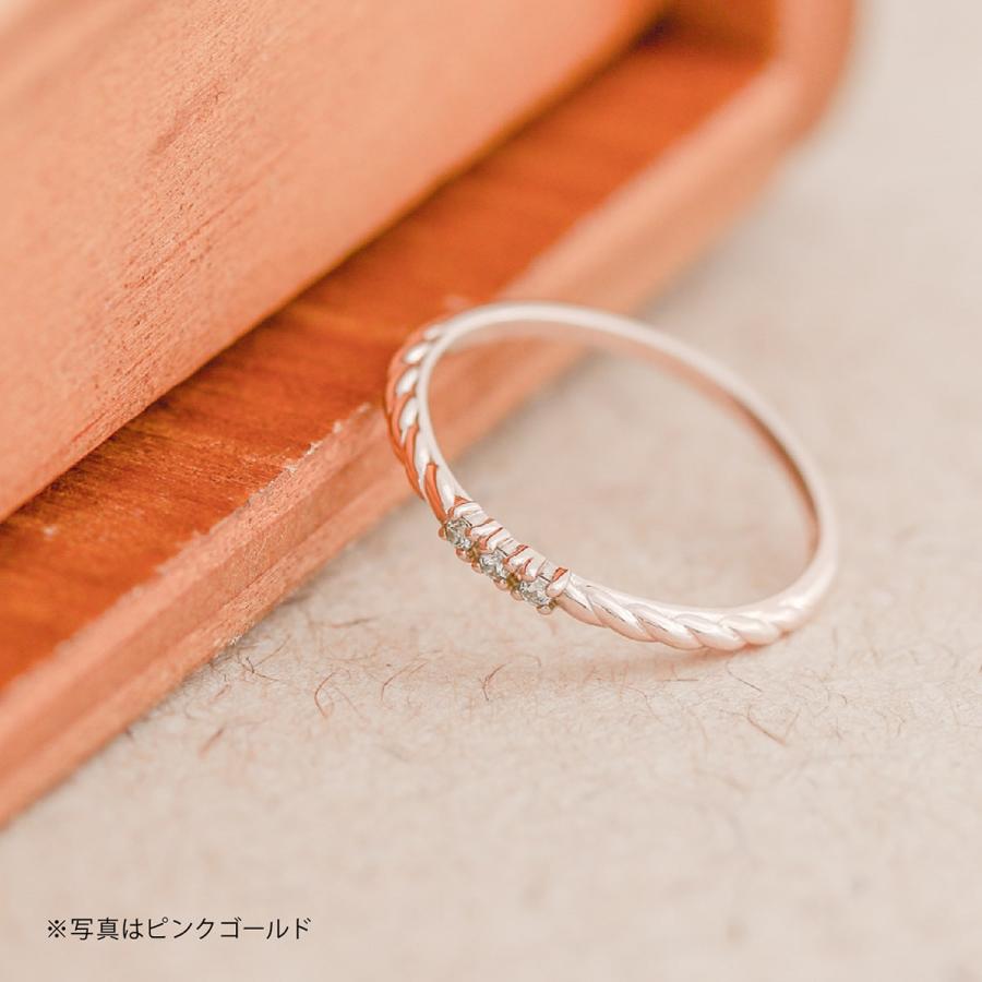 指輪 ダイヤモンド リング レディース シンプル イエローゴールド ホワイトゴールド ピンクゴールド 極細リング 天然ダイヤモンド 日本製 プレゼント ギフトの画像