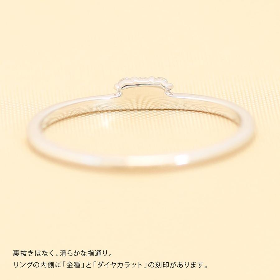 指輪 ダイヤモンド リング レディース シンプル k18 イエローゴールド ホワイトゴールド ピンクゴールド 極細リング 天然ダイヤモンド 日本製 プレゼント ギフトの画像