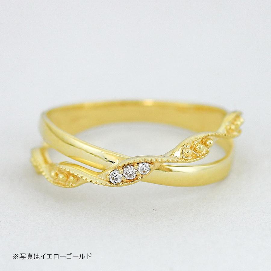 指輪 ダイヤモンド リング レディース シンプル k18 イエローゴールド ホワイトゴールド ピンクゴールド 天然ダイヤモンド ファッションリング 日本製の画像