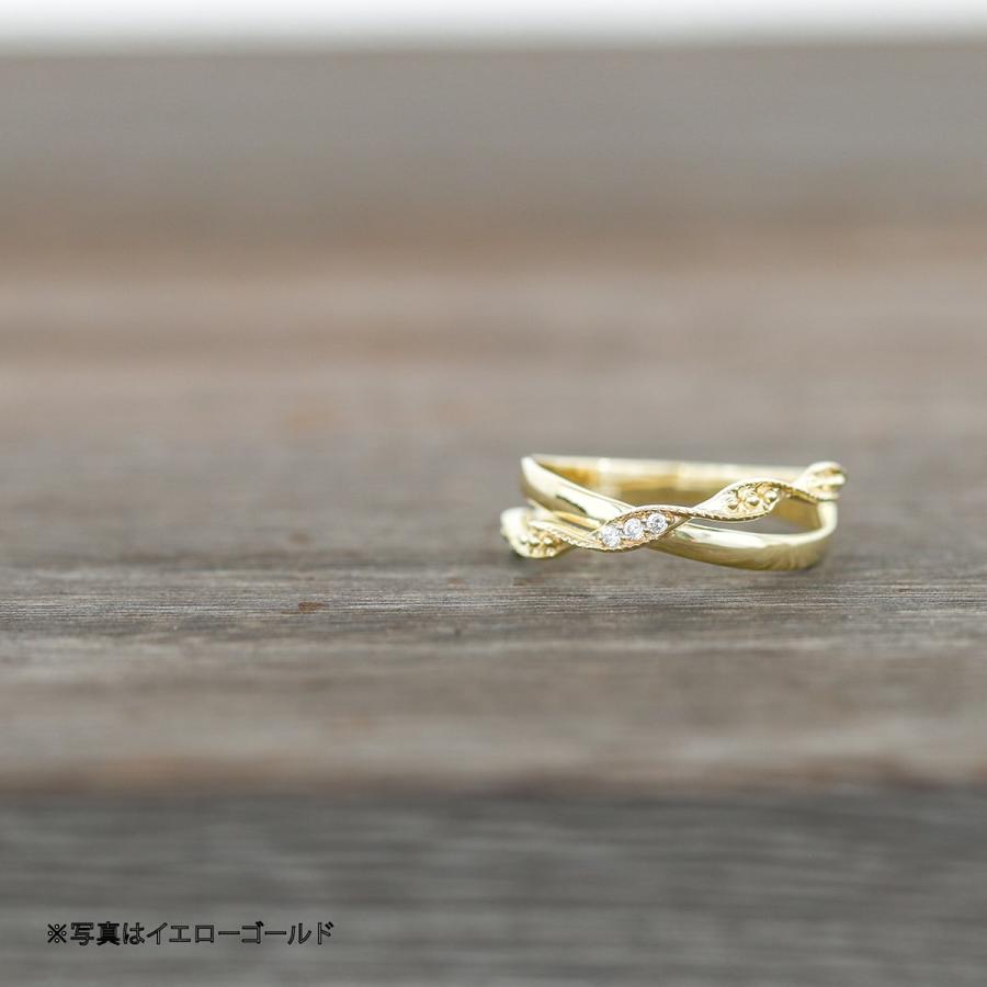 指輪 ダイヤモンド リング レディース シンプル k18 イエローゴールド ホワイトゴールド ピンクゴールド 天然ダイヤモンド ファッションリング 日本製の画像