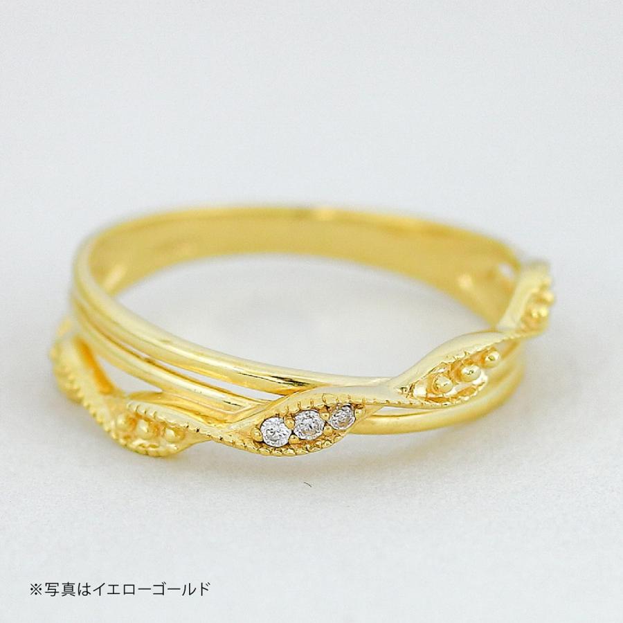 指輪 ダイヤモンド リング レディース シンプル k18 イエローゴールド ホワイトゴールド ピンクゴールド 天然ダイヤモンド ファッションリング 日本製の画像