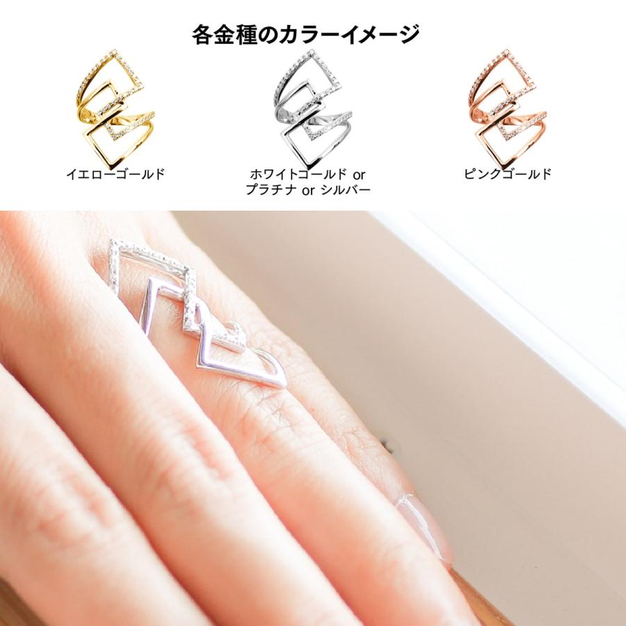 指輪 ダイヤモンド リング レディース シンプル k10 イエローゴールド ホワイトゴールド ピンクゴールド 天然ダイヤモンド ファッションリング 日本製の画像
