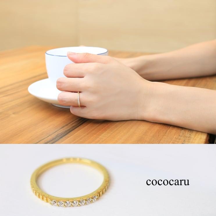 K10 ダイヤモンドリング cococaru 保証書付き ゴールドリング cococaru（ココカル） 指輪 ダイヤモンド リング レディース シンプル
