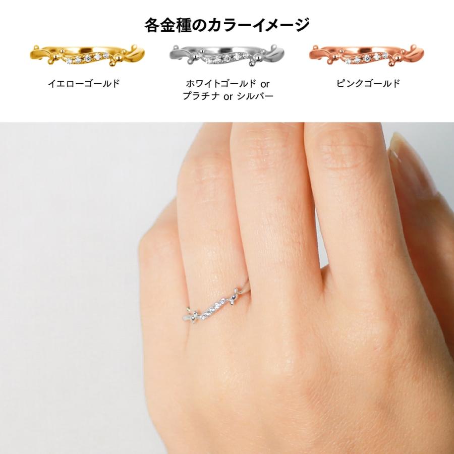 指輪 ダイヤモンド リング レディース シンプル k10 イエローゴールド ホワイトゴールド ピンクゴールド 天然ダイヤモンド ダイヤモンド リング 日本製の画像