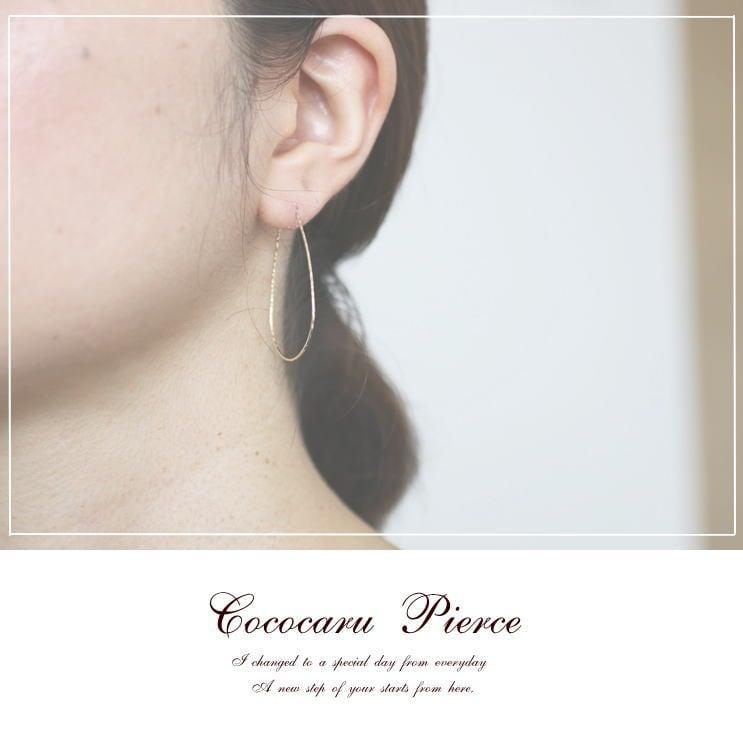 cococaru ピアス フープピアス k10 イエローゴールド ホワイト