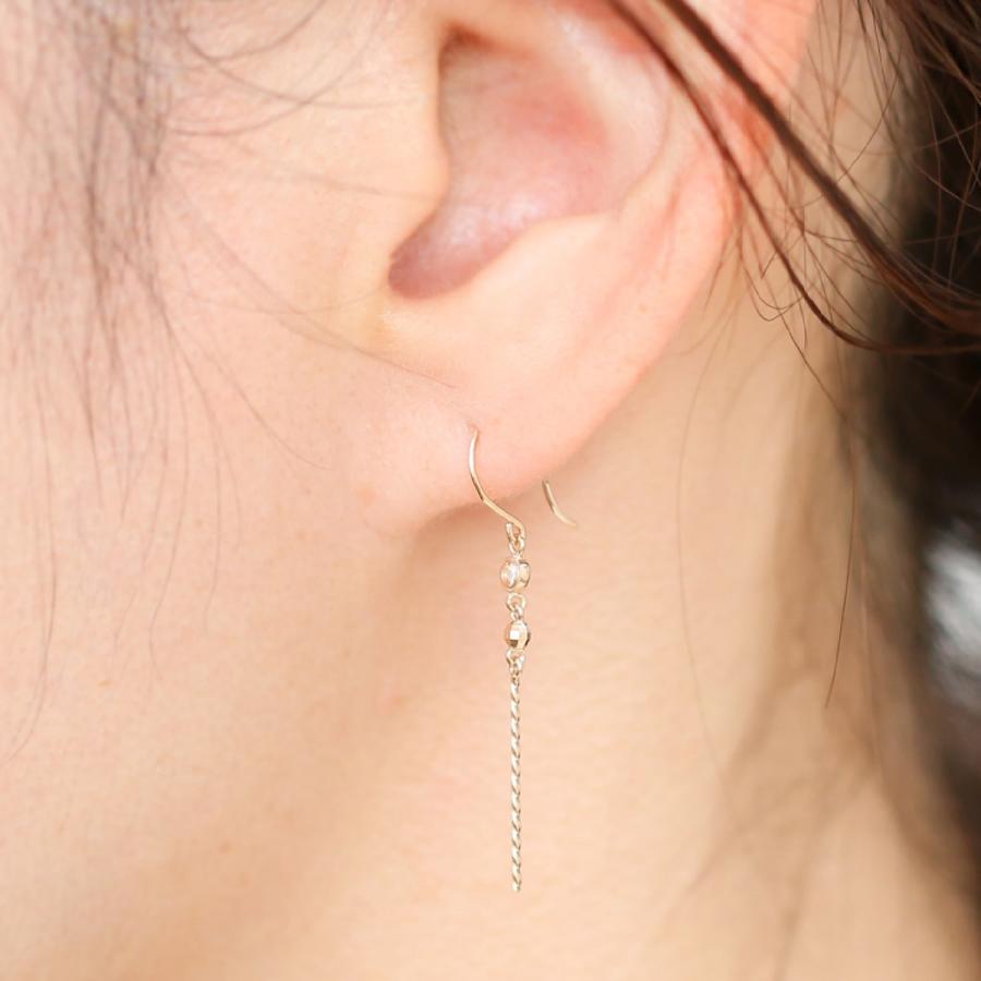 cococaru（ココカル） ピアス フックピアス ダイヤモンド k10 イエロー