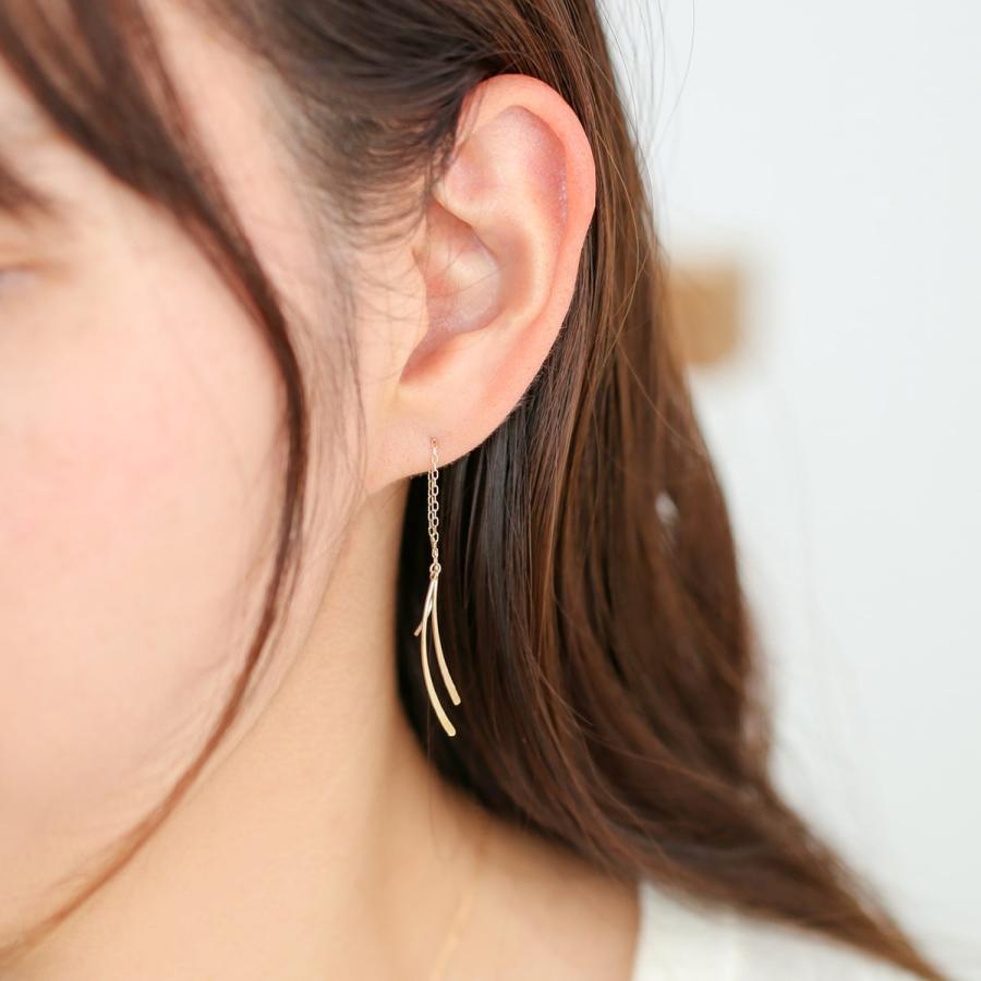 cococaru（ココカル） ピアス アメリカンピアス チェーン k10 イエロー