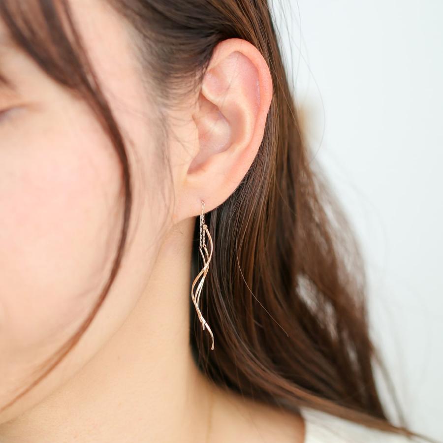 cococaru（ココカル） ピアス アメリカンピアス チェーン k10 イエロー