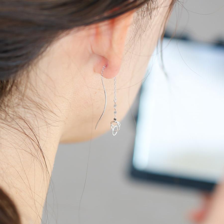 K10 アメリカンピアス チェーンピアス ホワイトゴールド　刻印あり cococaru（ココカル） ピアス アメリカンピアス チェーン k10 イエロー