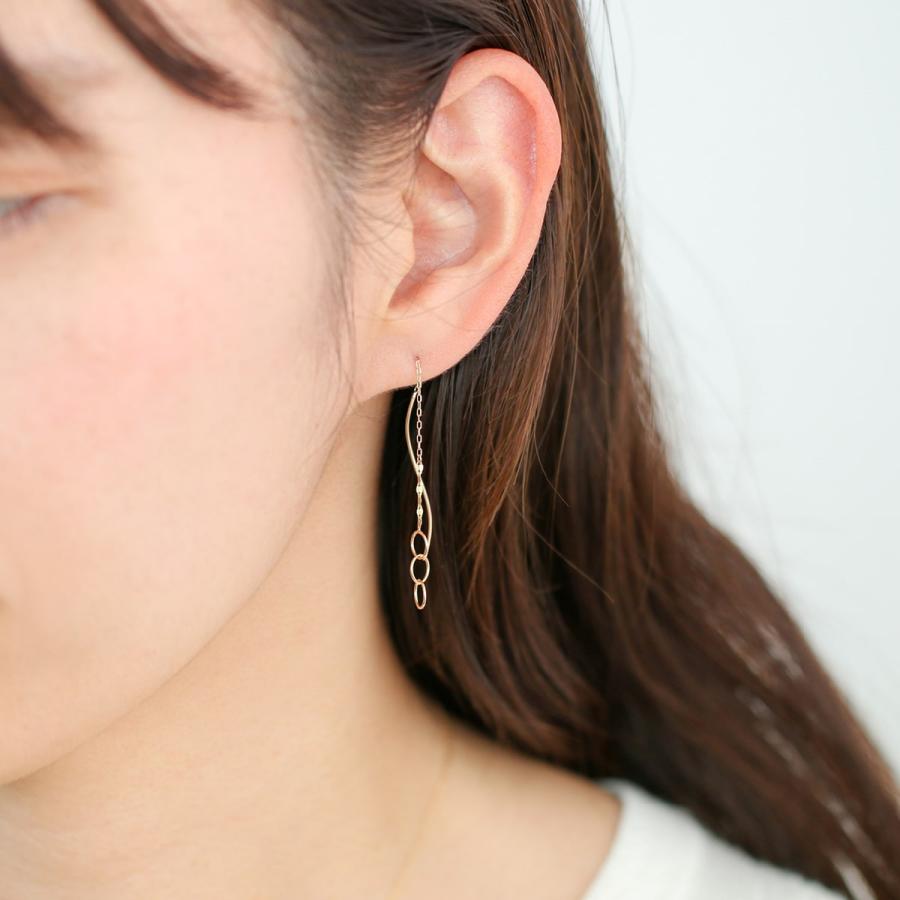 cococaru（ココカル） ピアス アメリカンピアス チェーン k10 イエロー
