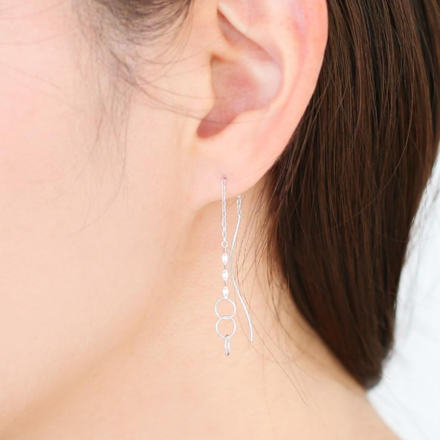 K10 アメリカンピアス チェーンピアス ホワイトゴールド　刻印あり cococaru（ココカル） ピアス アメリカンピアス チェーン k10 イエロー