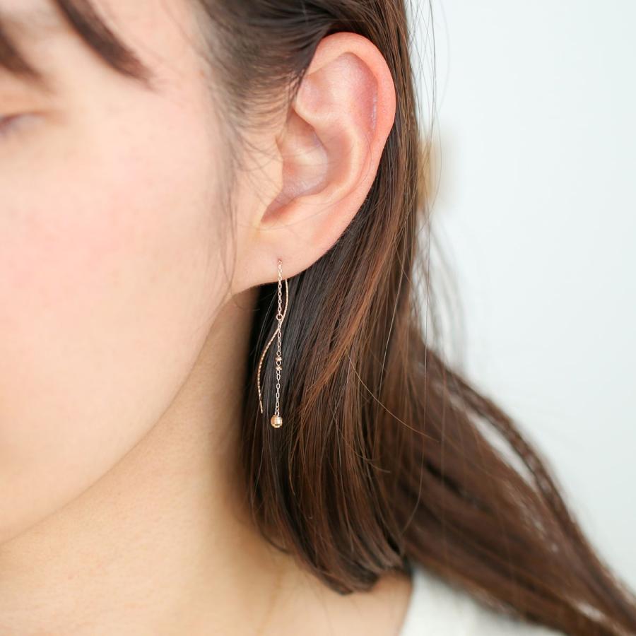 cococaru（ココカル） ピアス アメリカンピアス チェーン k10 イエロー