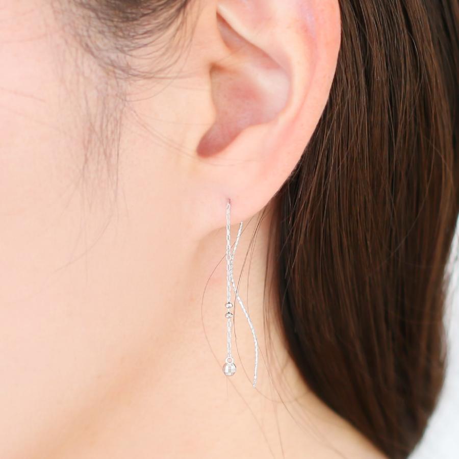 K10 アメリカンピアス チェーンピアス ホワイトゴールド　刻印あり cococaru（ココカル） ピアス アメリカンピアス チェーン k10 イエロー