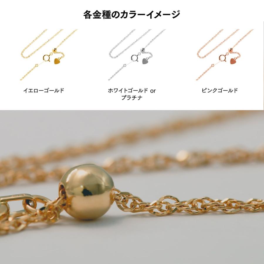 cococaru ネックレス チェーン グメットツイスト スライドアジャスター 