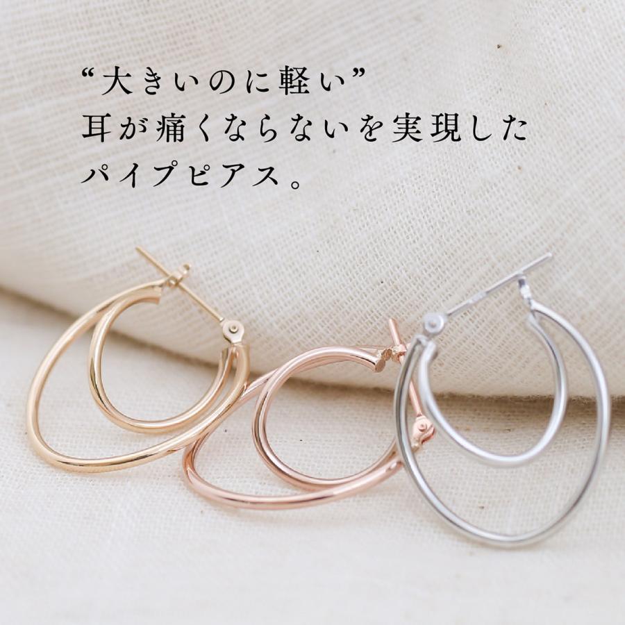 cococaru（ココカル） ピアス フープピアス パイプピアス k10 イエロー 
