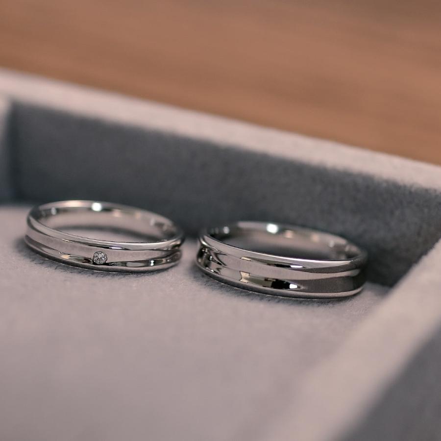 ペアリング プラチナ 2本セット 天然ダイヤモンド 安い ダイヤモンド 金属アレルギー プレゼント ギフト クリスマス 卒業式 入学式_1