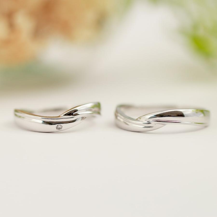 結婚指輪 マリッジリング 安い プラチナ ダイヤモンド 2本セット 天然ダイヤモンド 金属アレルギー プレゼント ギフト クリスマス 卒業式 入学式の画像