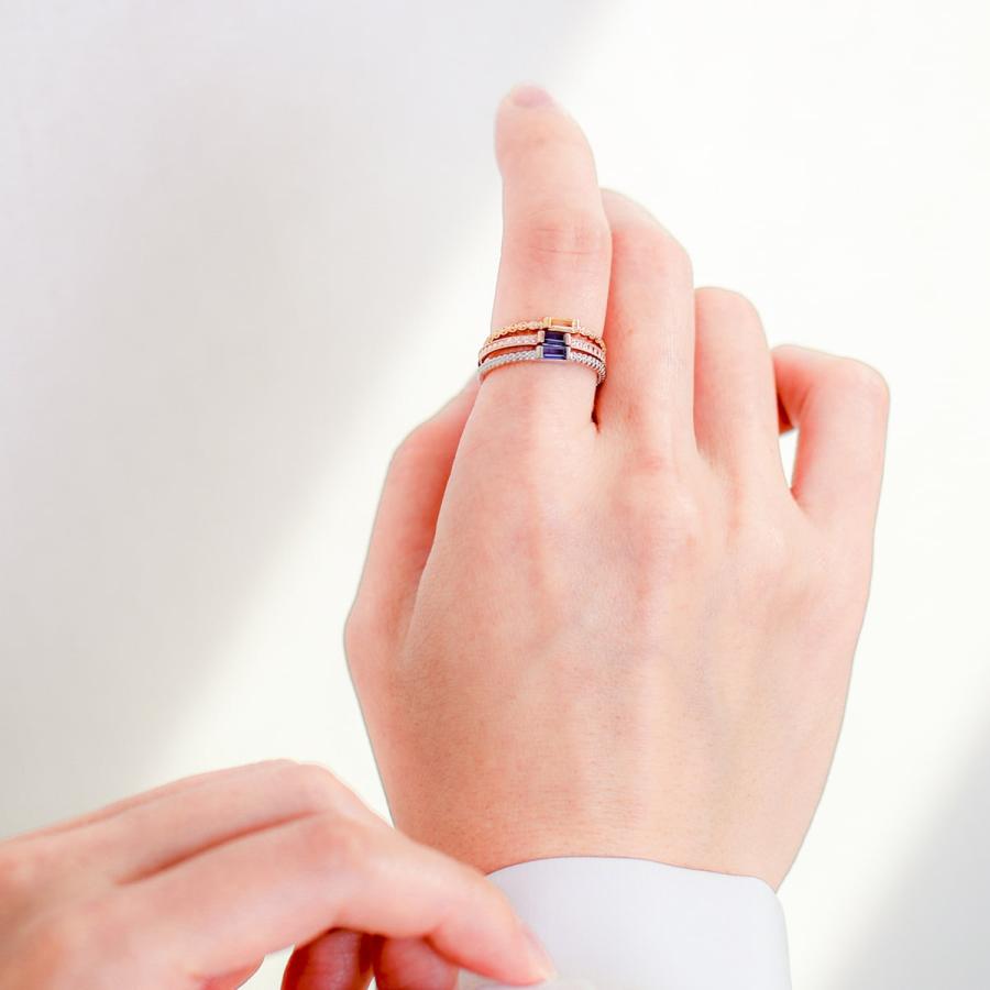 cococaru 指輪 レディース リング 選べるカラーストーン k10 イエロー