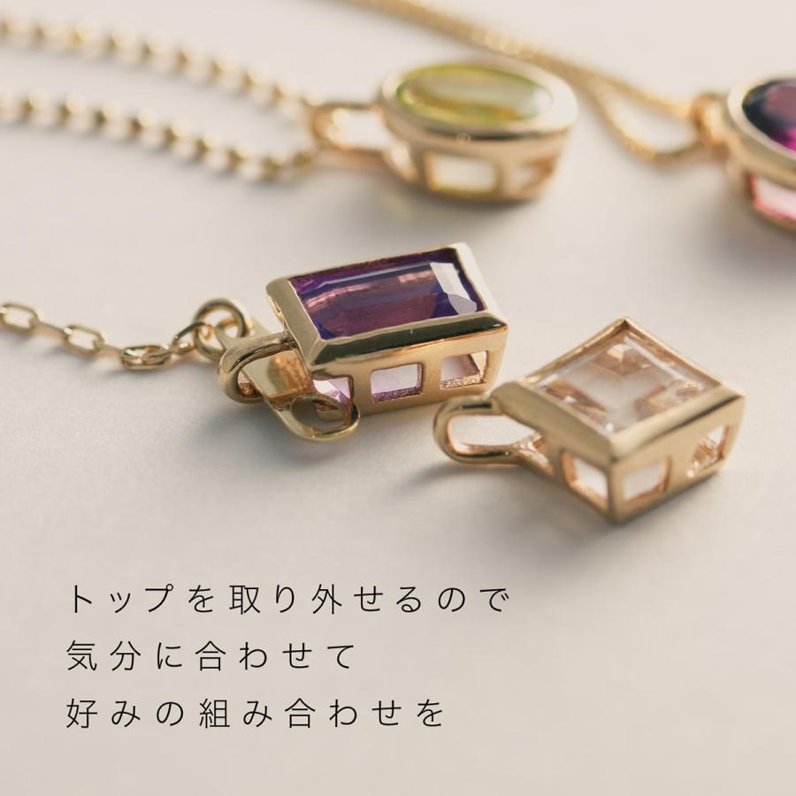 cococaru 一粒 選べるカラーストーン ネックレス k10 イエロー