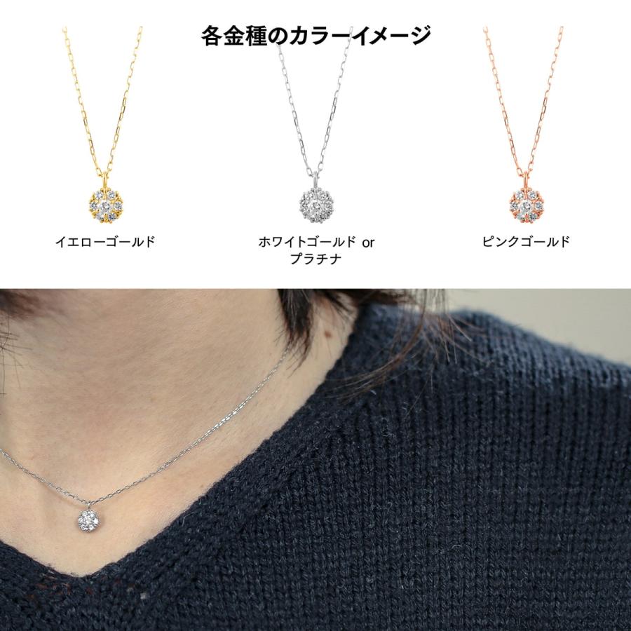 ダイヤモンド ネックレス k18 イエローゴールド ホワイトゴールド ピンクゴールド 天然ダイヤ 日本製 おしゃれ プレゼント ギフト クリスマス 卒業式 入学式の画像