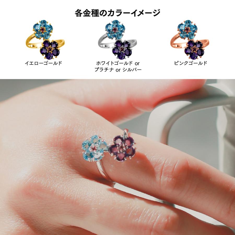 Chochoマダガスカル産 天然ルビー11×9mmトルマリン リング 指輪 cococaru（ココカル） 指輪 レディース リング ブルートパーズ ピンク