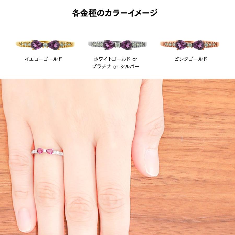 指輪 レディース リング カラーストーン k10 イエローゴールド ホワイトゴールド ピンクゴールド ファッションリング 日本製 おしゃれ プレゼント ギフトの画像
