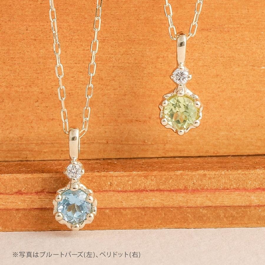 誕生石 ネックレス 選べるカラーストーン k18 イエローゴールド ホワイトゴールド ピンクゴールド 日本製 おしゃれ プレゼント ギフト クリスマス 卒業式 入学式の画像