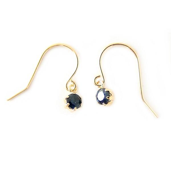 全ての ピアス サファイア K18 イエローゴールド 9月 誕生石 ジプシーピアス シンプル 超激安 Www Skylanceronline Com