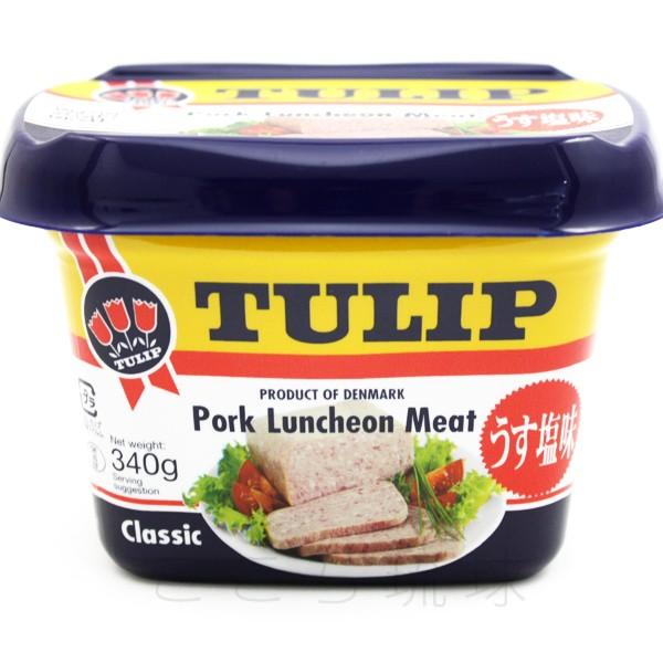 うす塩【340g缶×40個】チューリップ　TULIP　ポークランチョンミート チューリップ ポークランチョンミート うす塩 340g エコパック : 沖縄