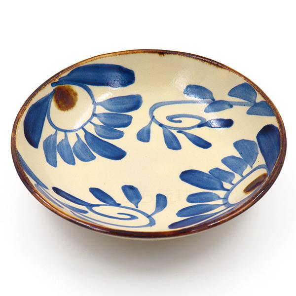 沖縄やちむん チャンプルー皿（菊紋＆唐草） /食器 沖縄お土産 雑貨