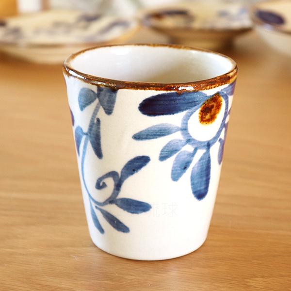 沖縄やちむん フリーカップ（菊紋＆唐草） /食器 沖縄お土産 雑貨