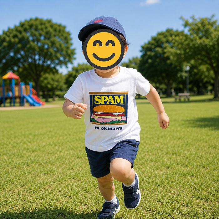 SPAMスパム キッズTシャツ（缶詰 in okinawa） /スパム缶 Tシャツ 沖縄