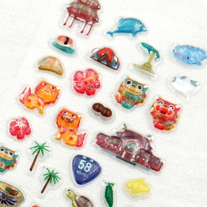 ぷっくりキラキラシール OKINAWA /沖縄限定 ぷっくりシール 立体シール