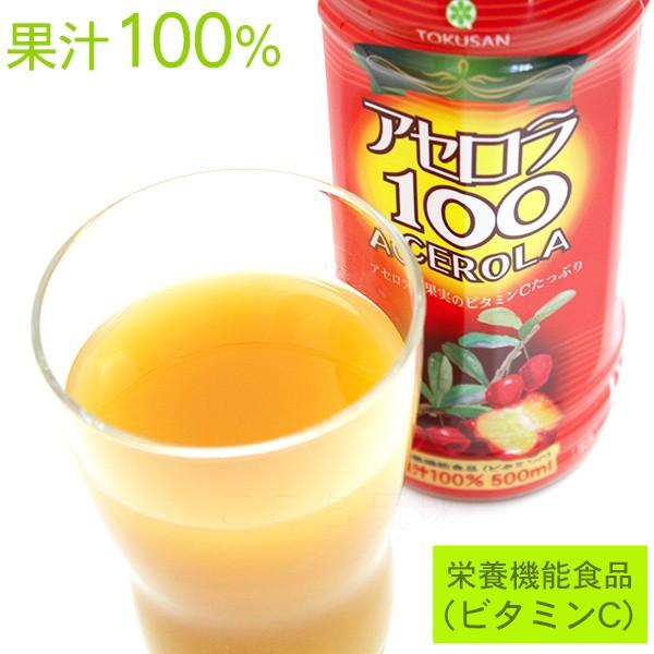 アセロラ100 果汁100％ 500ml×24本 /アセロラジュース ドリンク : 沖縄