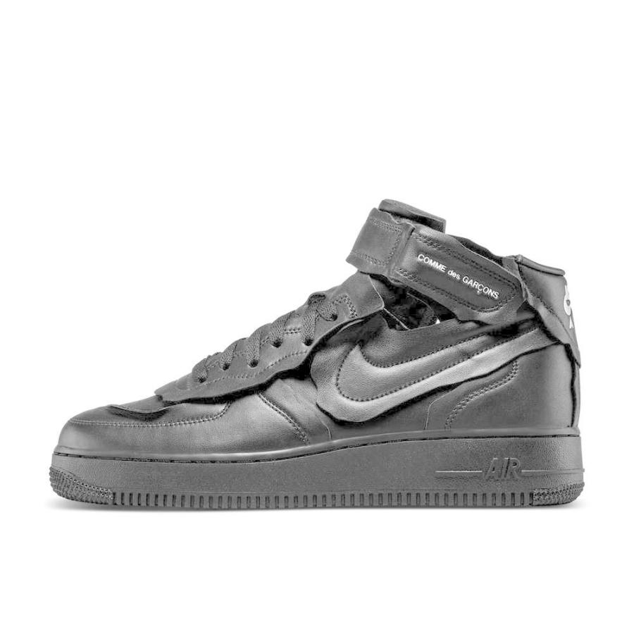 独創的 コム デ ギャルソン ナイキ エアフォース1 ミッド 26 5cm Comme Des Garcons Nike Air Force 1 Mid Black Dc3601 001 安心の本物鑑定 激安特価 Lespakigali Com