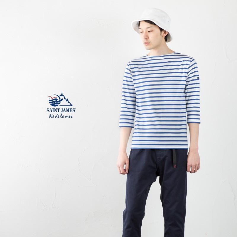 日本正規品 セントジェームス モーレ 3/4 薄手 七分袖 Tシャツ ボーダー SAINT JAMES 08JC183-1R レディース メンズ ピリアック生地_1
