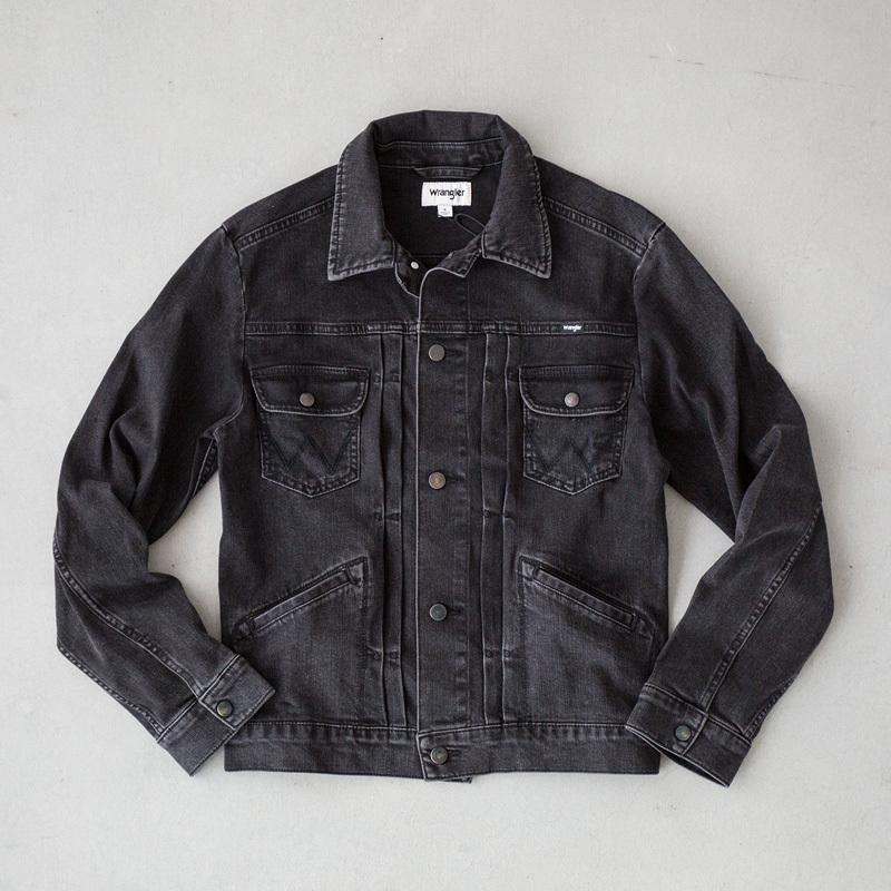 【希少・US仕様】ラングラー Wrangler デニムジャケット ブラック　M US ラングラー デニムジャケット 21WJPSM メンズ ヘリテージ プリーツ