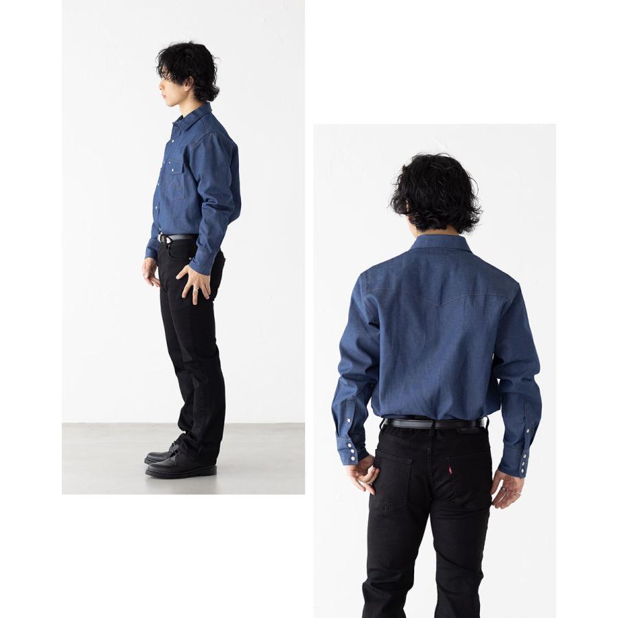 アメリカ直輸入 ラングラー Wrangler ウエスタンシャツ 未洗いデニム