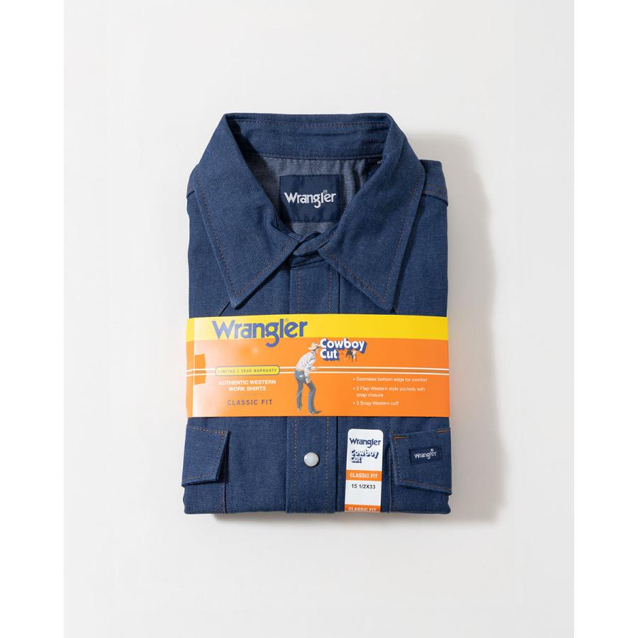 アメリカ直輸入 ラングラー Wrangler ウエスタンシャツ 未洗いデニム