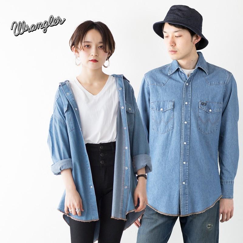 Wrangler ラングラー ストーンウォッシュ デニム・ウエスタンシャツ｜cocochiya