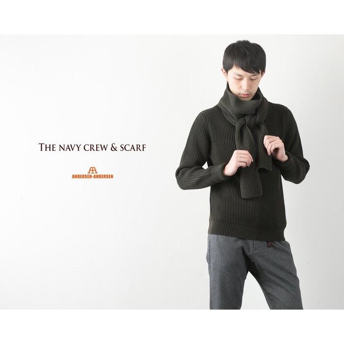 アンデルセンアンデルセン ネイビー クルーネック セーター AA1821002/AA-72102/AD-002  5GG THE NAVY CREW-NECKの画像