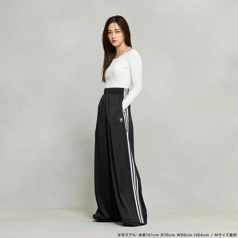 adidas Originals サテン ワイドレッグ トラックパンツ サテン ワイドレッグ トラックパンツ / バギーパンツ