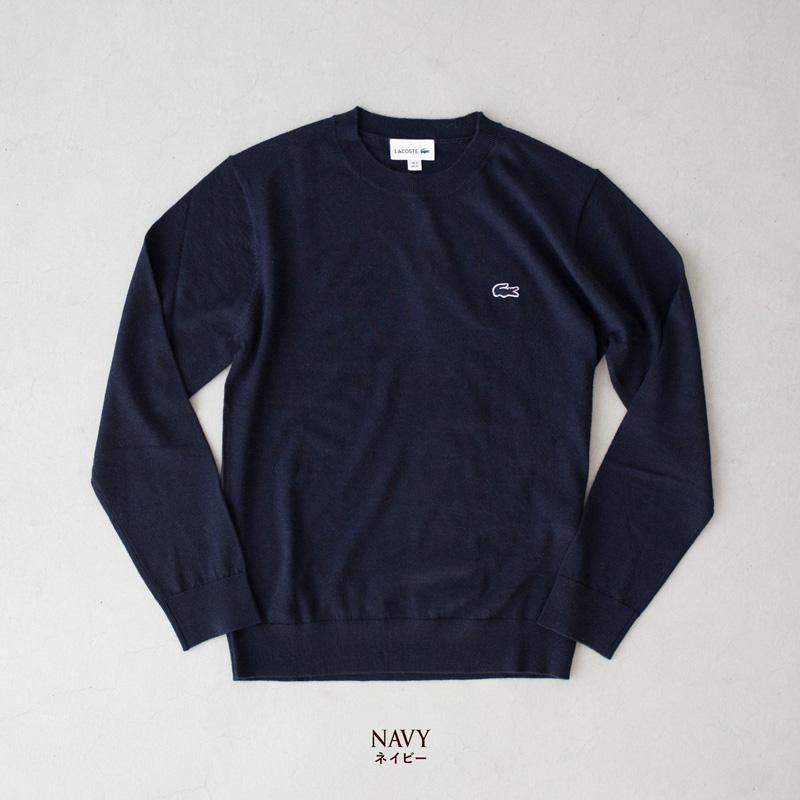 LACOSTE（ラコステ） ウォッシャブルウールクルーネックニットセーター