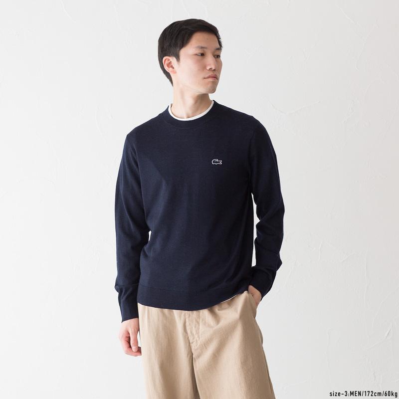 LACOSTE（ラコステ） ウォッシャブルウールクルーネックニットセーター 