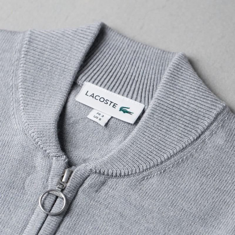 ラコステ ショールカラー ジップアップ ニット セーター AH9082L